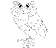 Hibou grand-duc d'Europe - coloriage n° 732