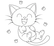 Petit chat qui rit aux éclats - coloriage n° 735