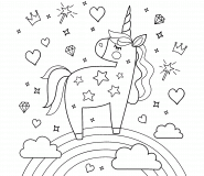 Licorne de conte de fées - coloriage n° 738