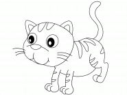 Petit chat tigré - coloriage n° 749