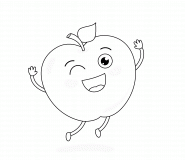 Pomme rigolote - coloriage n° 762