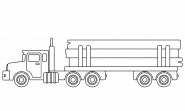 Camion grumier (transport de bois) - coloriage n° 767