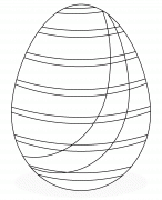 Oeuf de Pâques vert avec des rayures horizontales - coloriage n° 774