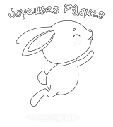 Lapin de Pâques faisant des bonds - coloriage n° 781