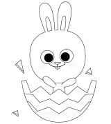 Lapin de Pâques dans une coquille d'œuf - coloriage n° 783