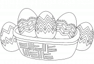 Panier d'oeufs décorés avec des couleurs vives - coloriage n° 803