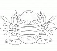 Composition floral avec un œuf de Pâques - coloriage n° 809