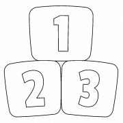 Cubes avec chiffres 1-2-3 - coloriage n° 833