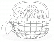 Panier d'oeufs de Pâques multicolores - coloriage n° 844