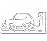 Voiture électrique en cours de chargement - coloriage n° 849