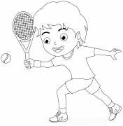 Jeune garçon jouant au tennis - coloriage n° 865