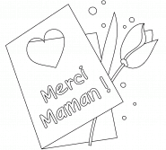 Carte de vœux "Merci Maman !" - coloriage n° 888