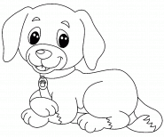 Chiot avec une jolie médaille - coloriage n° 895