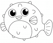 Poisson globe - coloriage n° 904