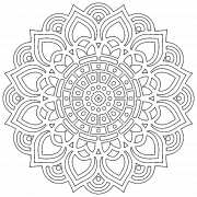 Joli mandala avec des éléments géométriques - coloriage n° 910