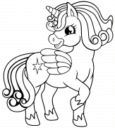 Licorne bleue sublime - coloriage n° 913