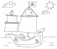 Le navire des pirates ! - coloriage n° 914