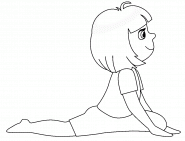 Petite fille pratiquant le yoga - coloriage n° 924