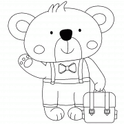 Petit écolier koala tenant son cartable - coloriage n° 925