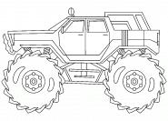 Monster Truck avec d'énormes roues - coloriage n° 929