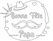 Bonne Fête Papa (avec une moustache) - coloriage n° 931