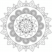 Fleur mandala rose - coloriage n° 932