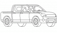 Voiture Pickup rouge - coloriage n° 940