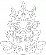 Masque tribal Tiki multicolore - coloriage n° 951