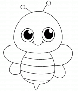 Petite abeille rigolote - coloriage n° 971