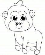 Petit gorille - coloriage n° 972