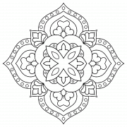 Mandala floral (style ethnique) - coloriage n° 974