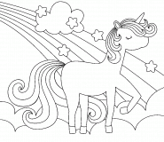 Licorne arc-en-ciel - coloriage n° 985