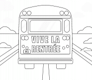 Bus "Vive la rentrée !" - coloriage n° 987