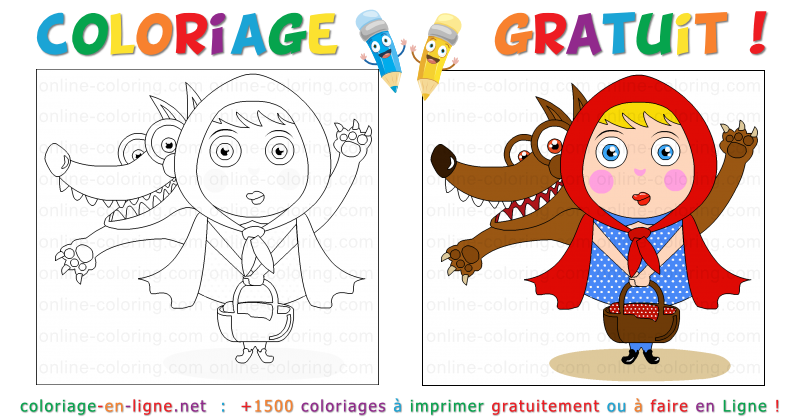 Coloriage petit loup rigolo. (Coloriage Loup)