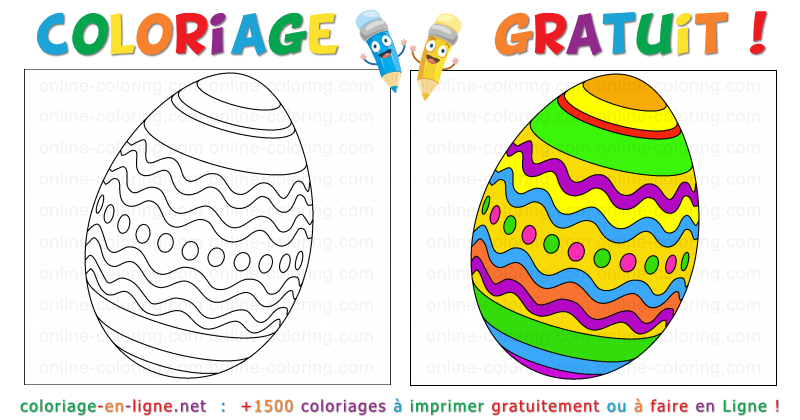 Dessin à colorier, le jeu des œufs de Pâques
