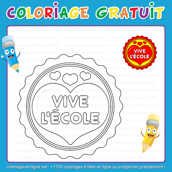 Coloriage Badge Vive L cole Coloriage Imprimer Ou Faire En Coloriage Badge Vive L cole Coloriage Imprimer Ou Faire En
