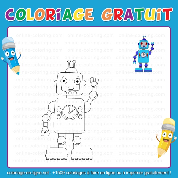 Coloriage Robot en Ligne Gratuit à imprimer